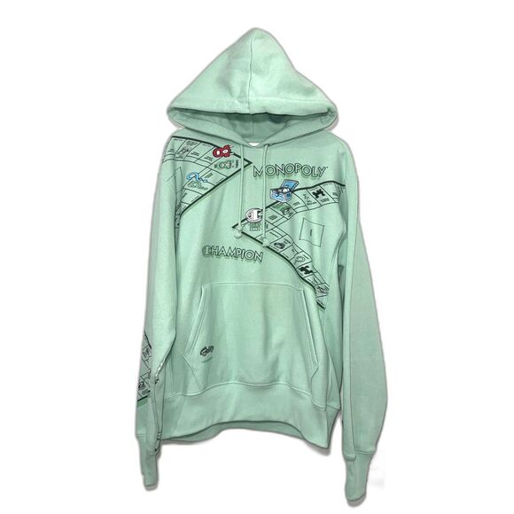 Champion Reverse Weave Hooded Sweatshirt - Monopoly Smoothie Green M - Picture 5 of 14